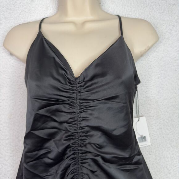 Jason Wu Black Satin Slip Dress L Midi Gown Cocktail Wedding Party Prom Glam NWT - Picture 3 of 14